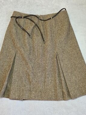 INC Wool Tweed Pleated A-Line Skirt Size 4